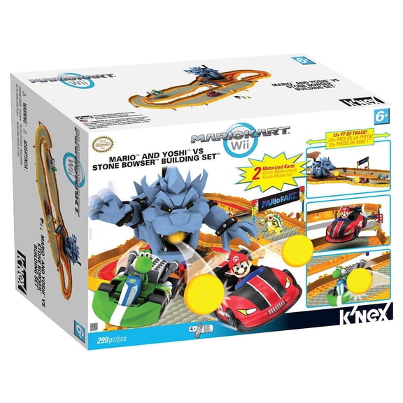 Super Mario Mario Kart Wii Mario and Yoshi vs Stone Bowser Set