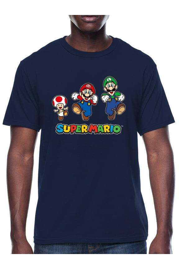 Super Mario, Men's & Big Men's Graphic Crew Neck T-Shirt, Run Group, Sizes S-3XL