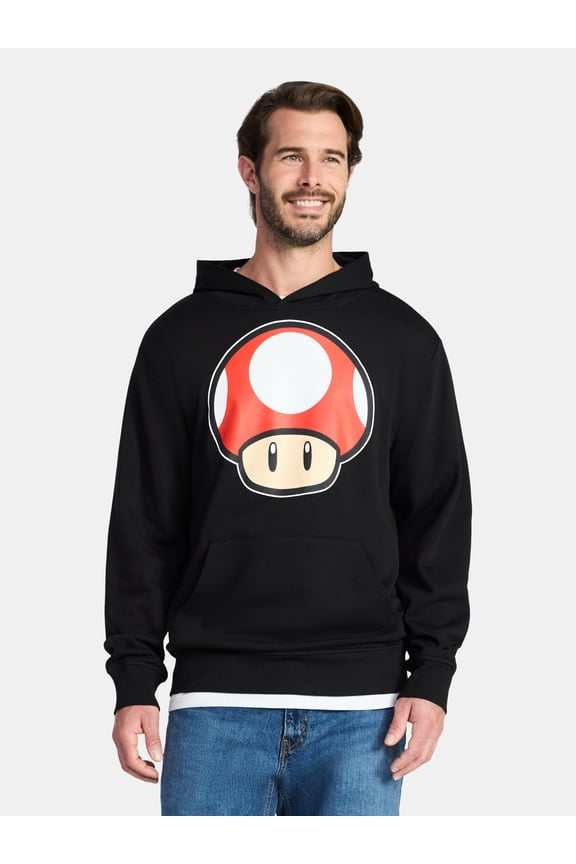 Super Mario Men's and Big Men's Toad Graphic Hoodie, Sizes XS-3XL
