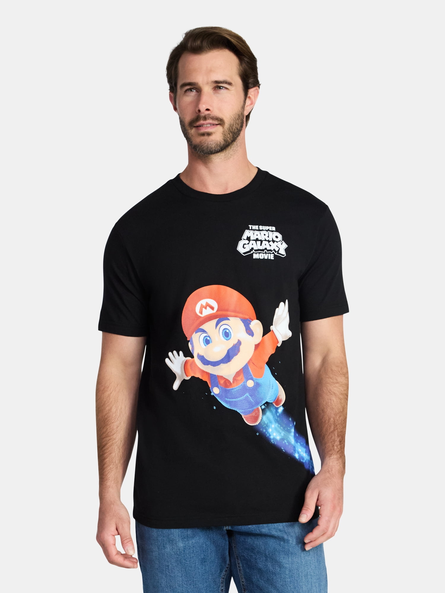 Super Mario Men's and Big Men's Let's Go Graphic Tee with Short Sleeves, Sizes XS-3XL