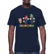 NINTENDO Super Mario, Men's Graphic Crew Neck T-Shirt, Run Group, Sizes S-3XL