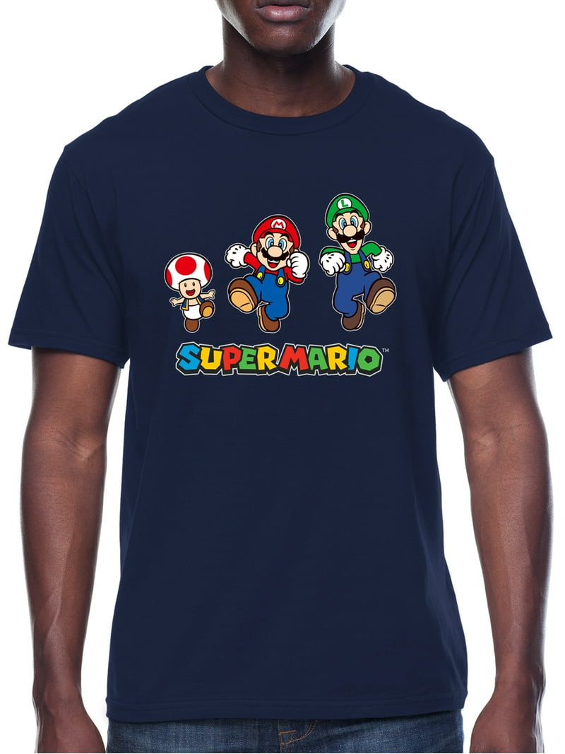 Super Mario, Men's Graphic Crew Neck T-Shirt, Run Group
