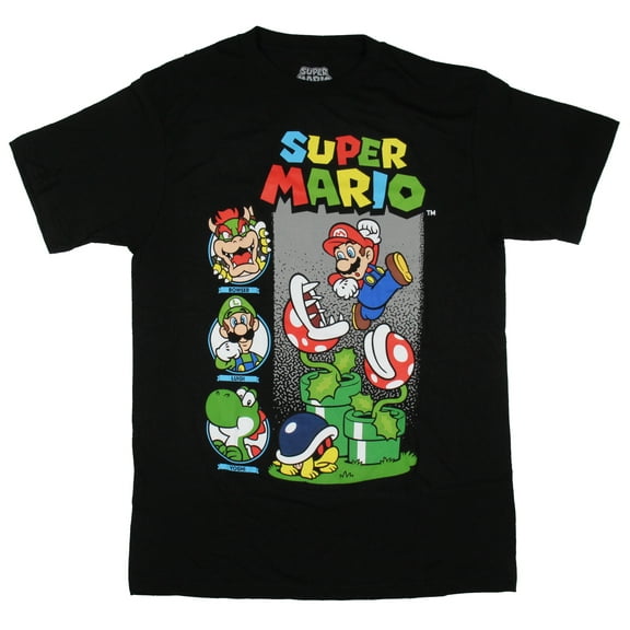 Super Mario Men's Mario Watch Out Piranha Plant Short-Sleeve Adult T-Shirt