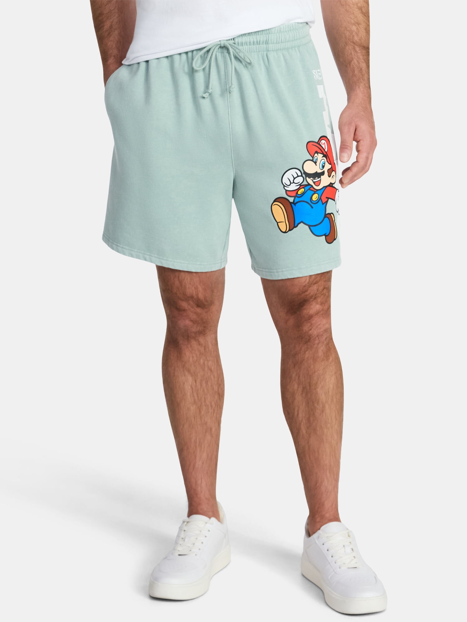 Super Mario Men's and Big Men's Graphic Fleece Jogger Shorts, Sizes XS-3XL
