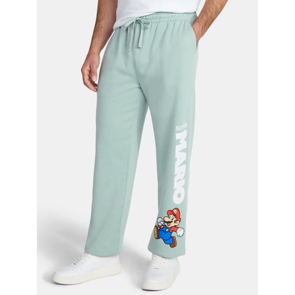 Super Mario Men's and Big Men's Graphic Fleece Jogger, Sizes XS-3XL