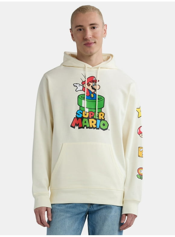 Super Mario, Men's Graphic Hoodie with Long Sleeves, Sizes S-3XL