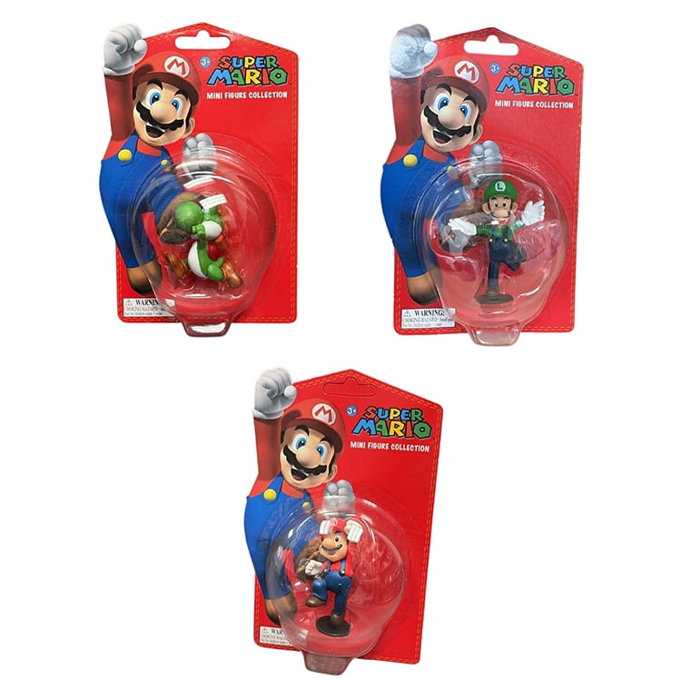 Super Mario Mini Figure Collection SET #2 - SET OF 3 [Mario, Luigi