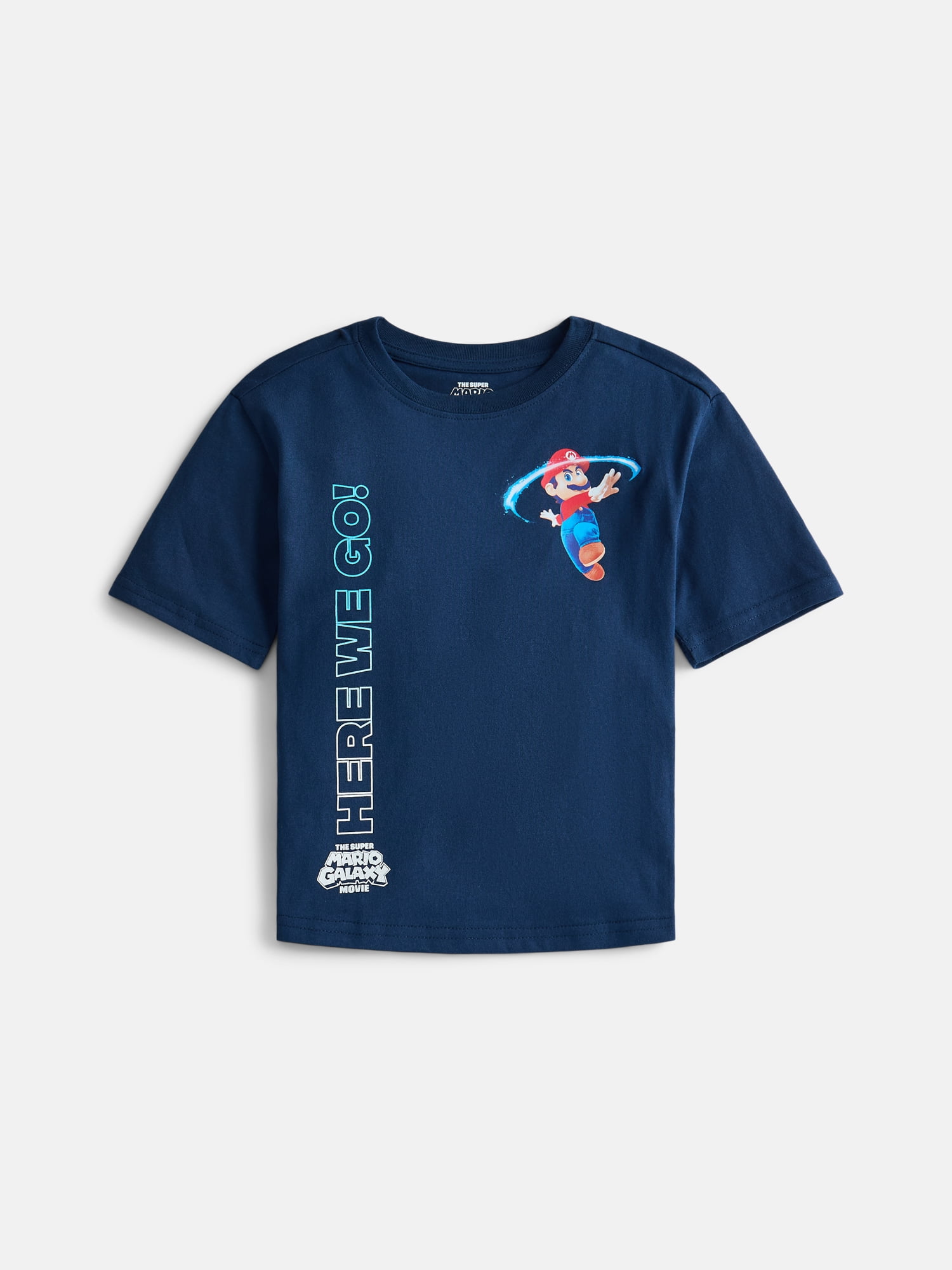 Super Mario Galaxy Movie Boy’s Graphic Tee with Short Sleeves, Sizes 4-18