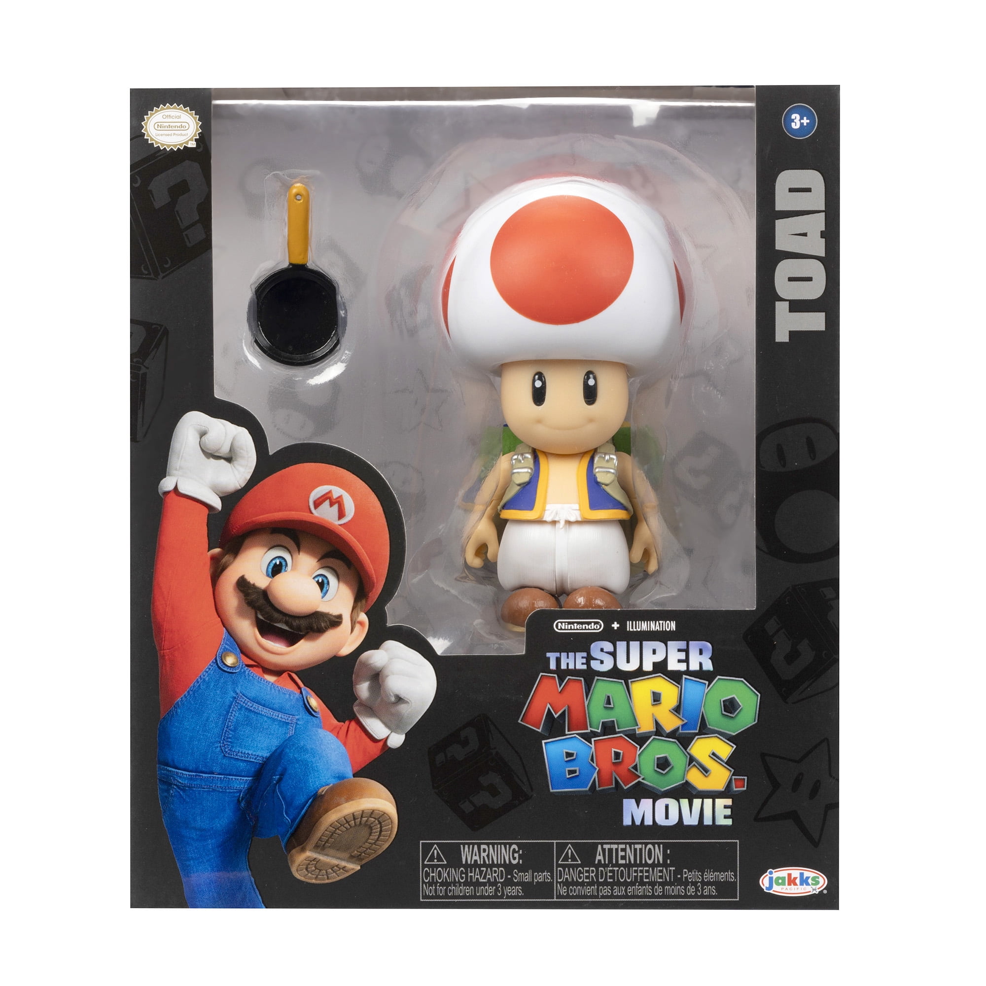 Super Mario Movie 5 inch Toad Action Figure with Frying Pan Accessory 