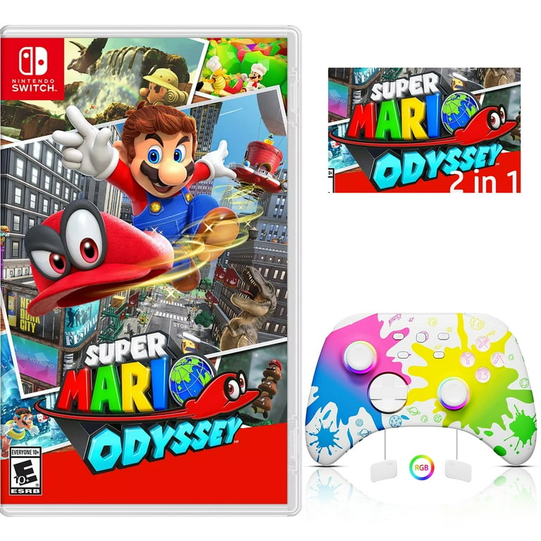 Super Mario Odyssey Game Disc and Upgraded Switch Pro Controller