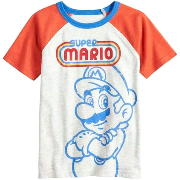 Super Mario Old School Little Boy's T-Shirt (Size: 7)
