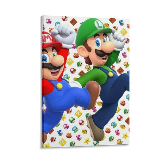 Super Mario Paintings, 8x12inch Single Hanging Painting Home Decor Canvas Wall Art Painting