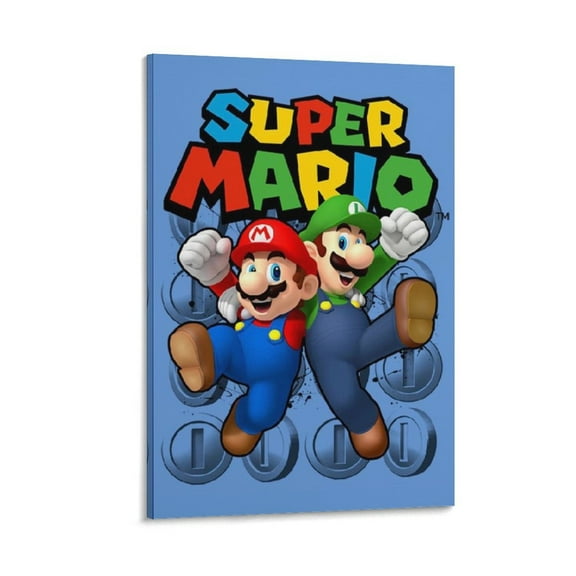 Super Mario Paintings, 8x12inch Single Hanging Painting Home Decor Canvas Wall Art Painting