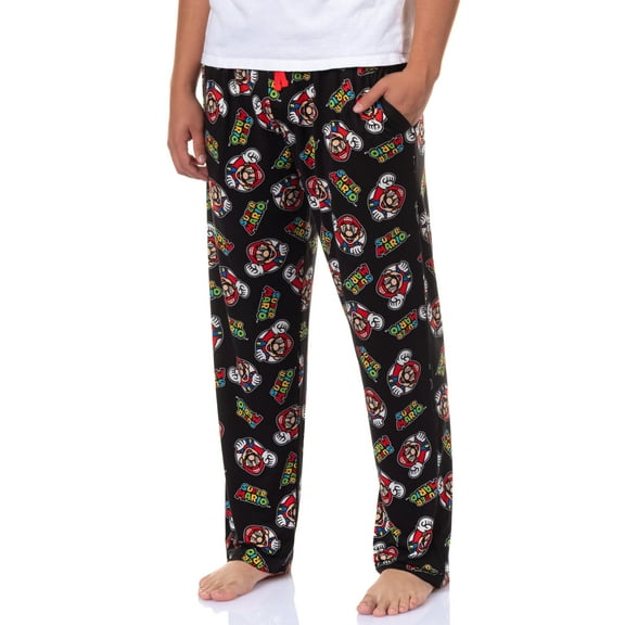 Super Mario Pajamas Men's Mario All Over Print Lounge Pajama Pants