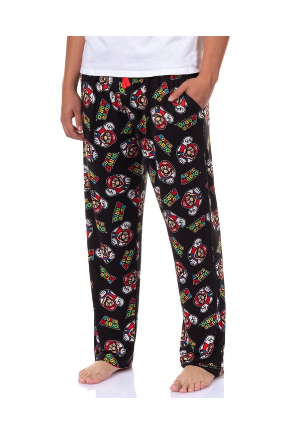 Super Mario Pajamas Men's Mario All Over Print Lounge Pajama Pants