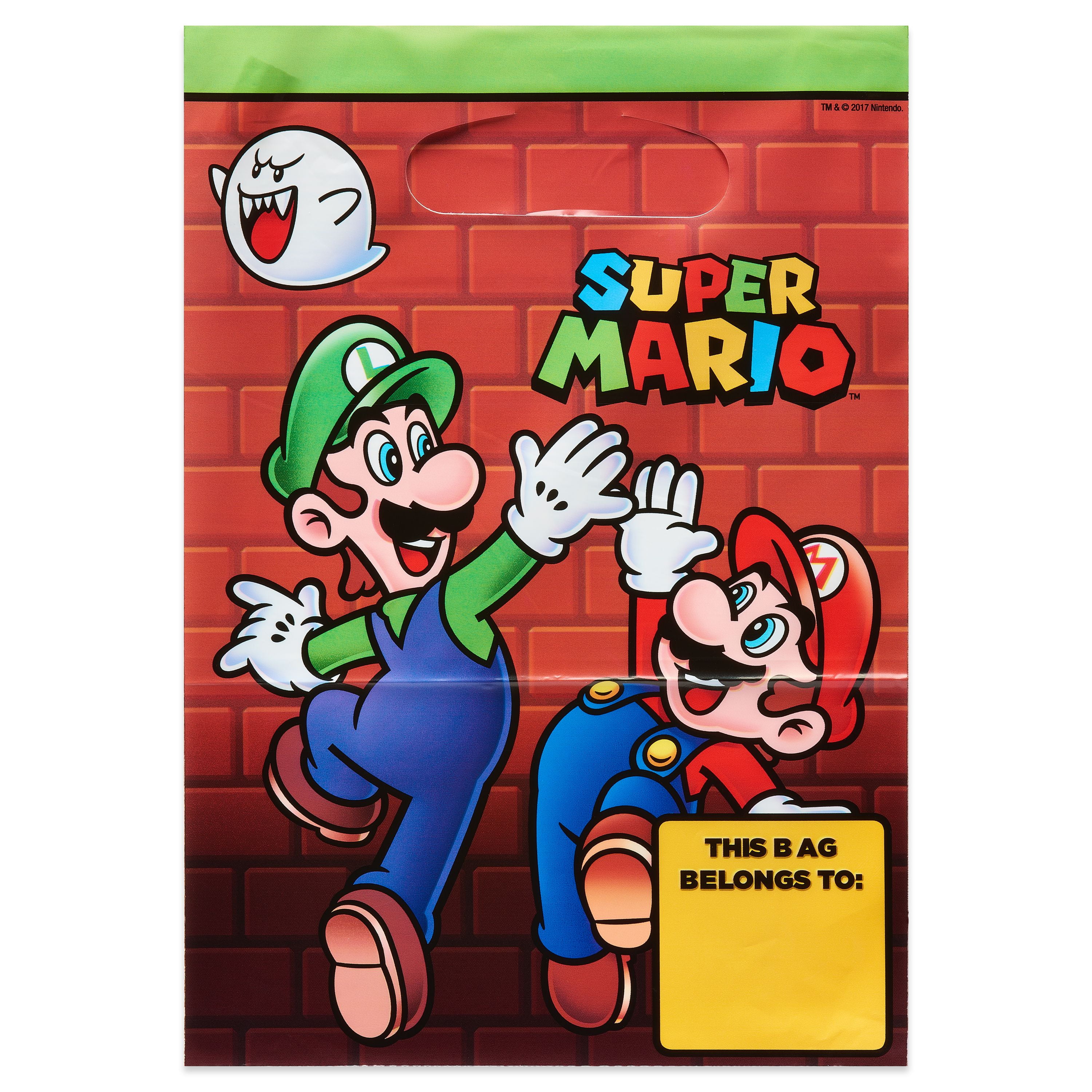 Super Mario Party Favor Treat Bag, 8ct