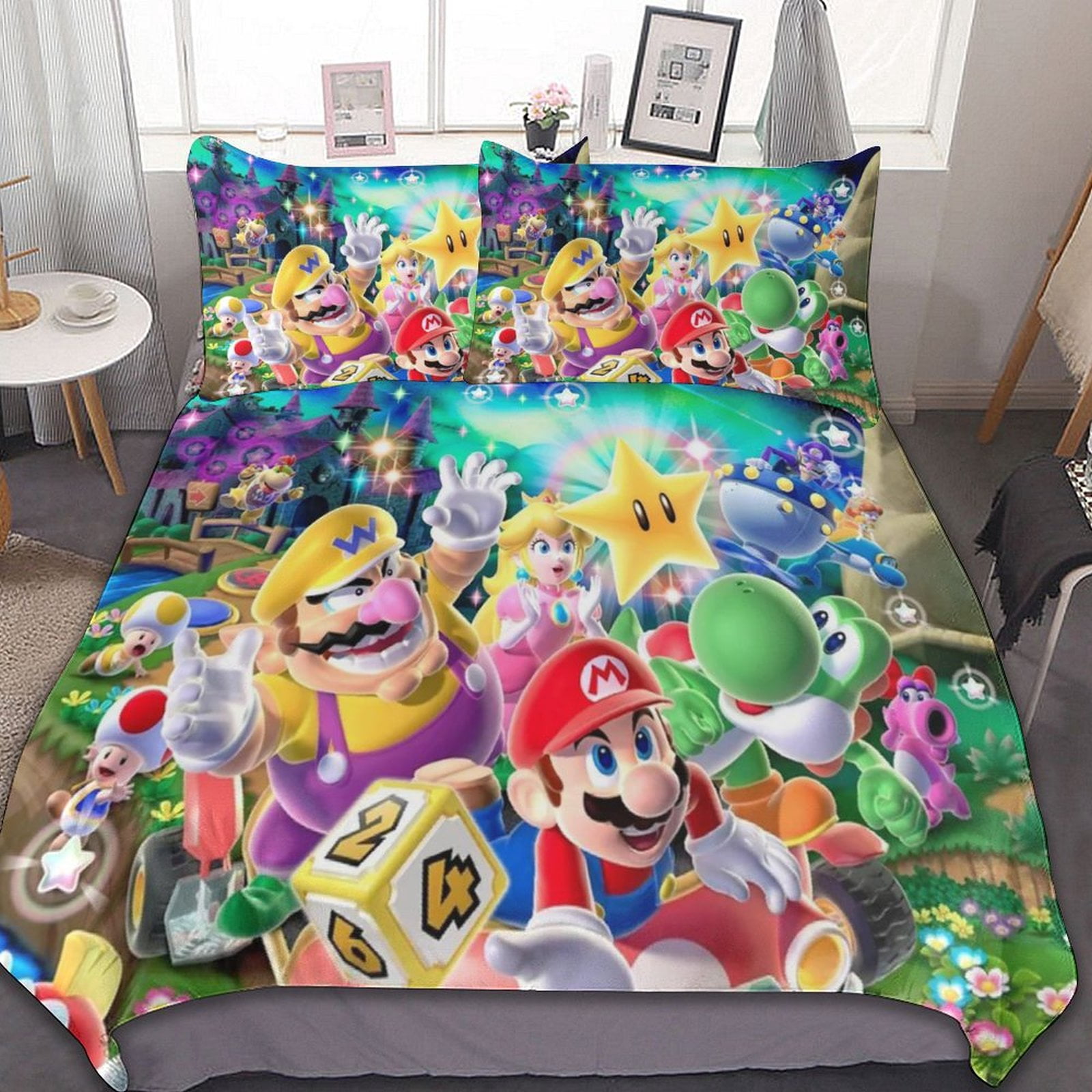 Super Mario Poster 3 Piece Bedding Sets Decor Comforter Sets With One ...