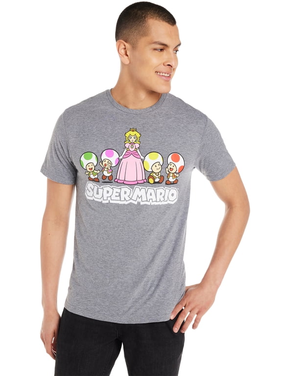 Super Mario Princess Peach Men's and Big Men's Graphic T-Shirt, Sizes S-3XL