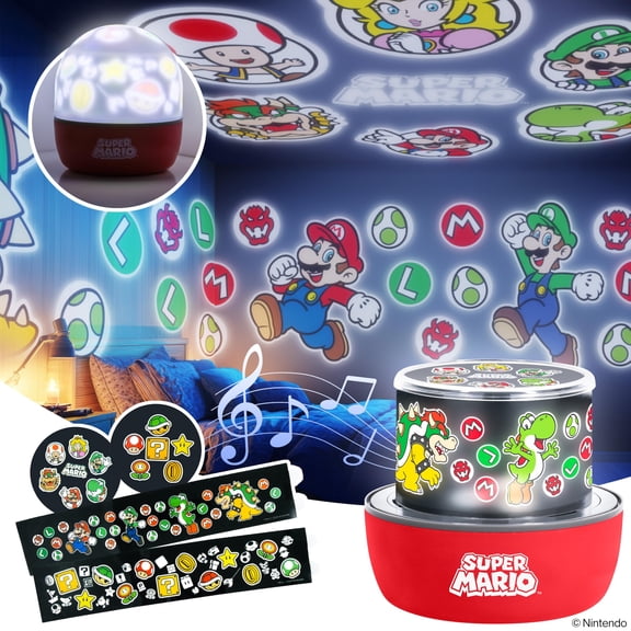 Super Mario Projection Light - Officially Licensed Nintendo Projector Lamp with Interchangeable Scenes and Mood Lighting, 3 Light Modes, Gaming Room Decor | Paladone