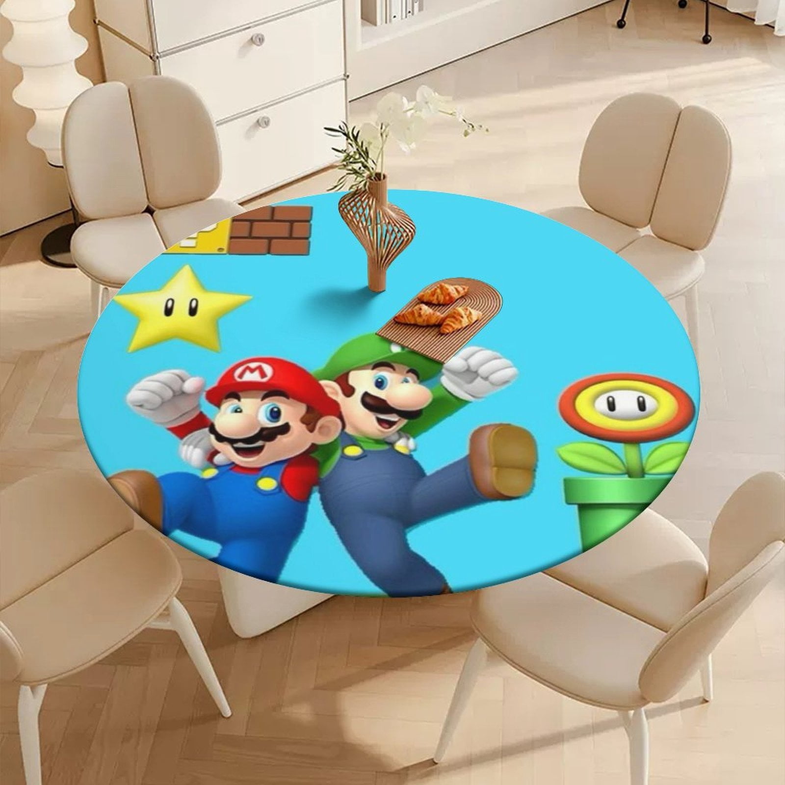 Super Mario Round waterproof Oxford tablecloth 120cm - Walmart.com