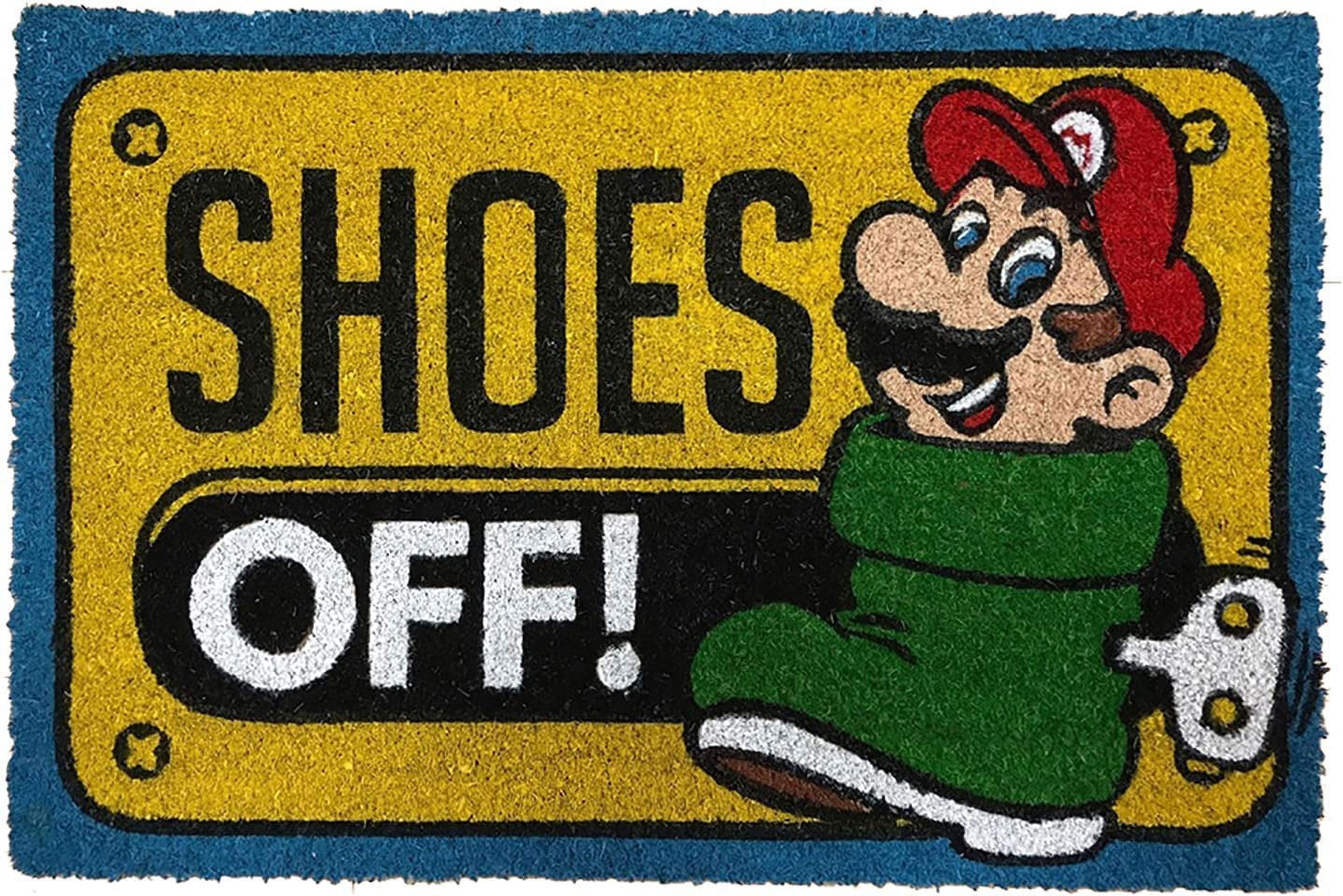Super Mario Shoes Off Color Coir Doormat 18 x 30 Inches Indoor