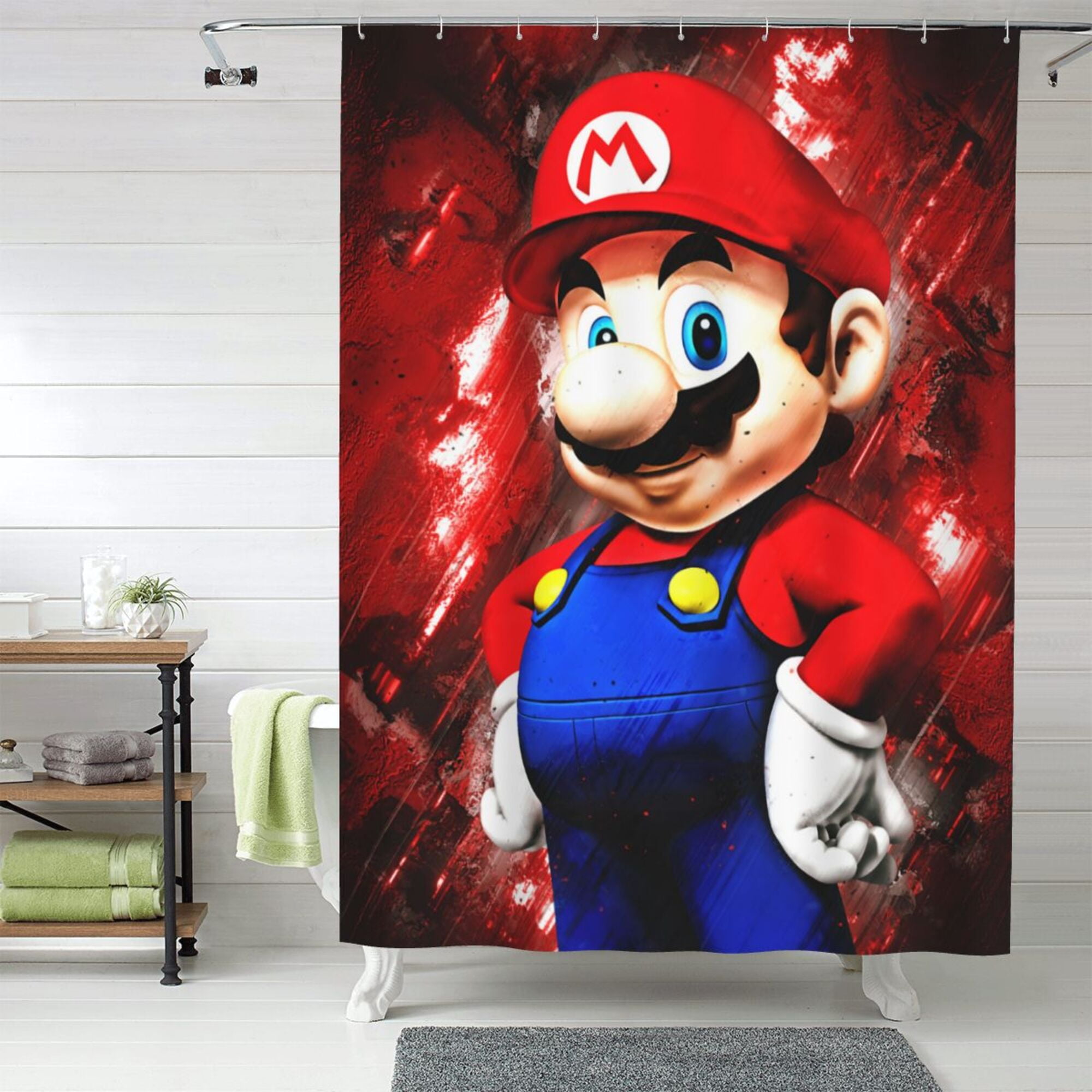 Super Mario Shower Curtain, 60 x 72 inch Waterproof Fabric Shower ...