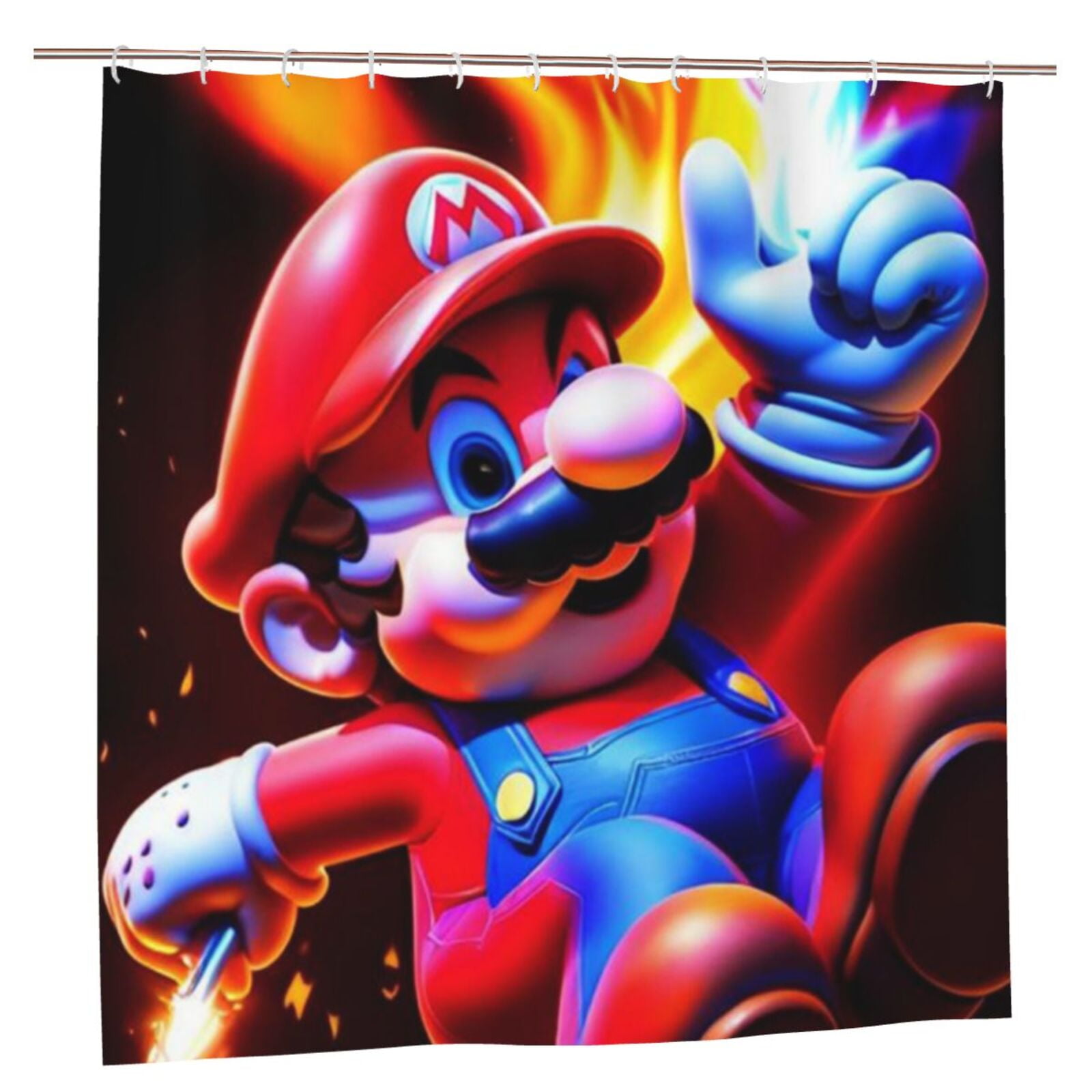 Super Mario Shower Curtain Waterproof Polyester Fabric Decor Bathroom ...
