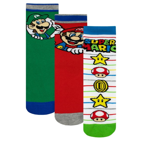 Super Mario Socks Pack of 3 Multicolour Infant 7 - 8