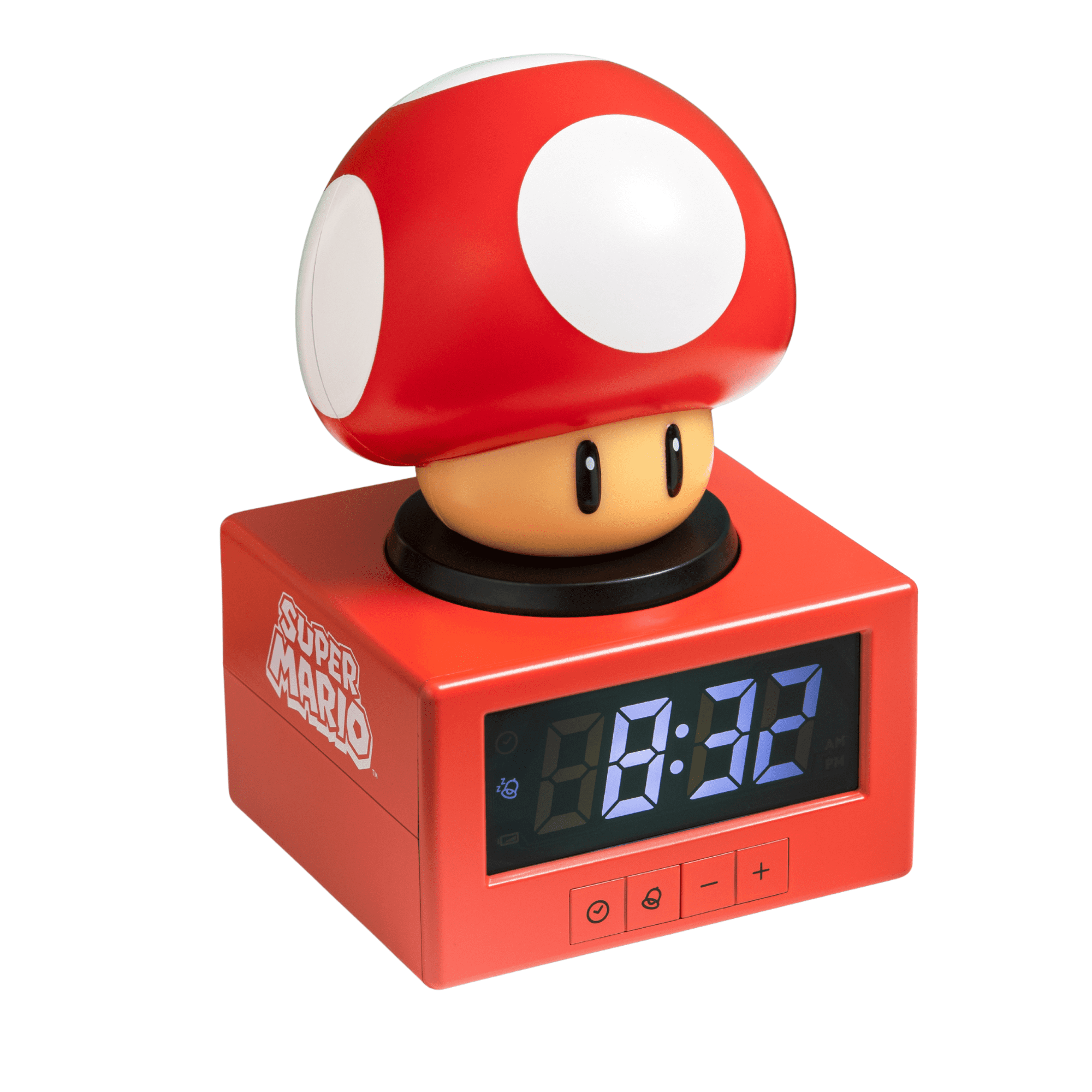 Super Mario Super Mushroom Alarm Clock with Night Light – Digital