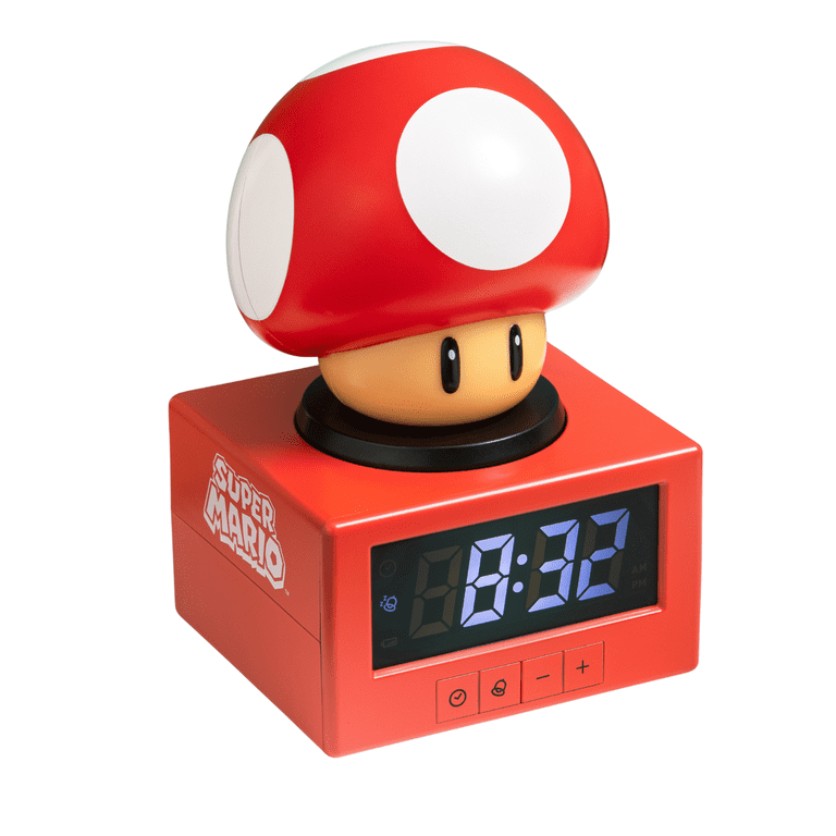インテリア時計 Super Mario Mushroom Digital Alarm Clock Super Mario Super Mushroom Alarm Clock with Night Light – Digital