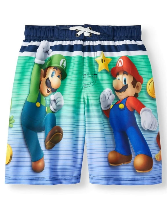Super Mario Swim Trunks Shorts Boy Size 6/7