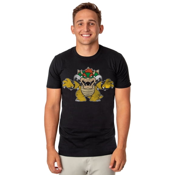 Super Mario T-Shirt Men's Bowser Pose Short Sleeve Graphic Top