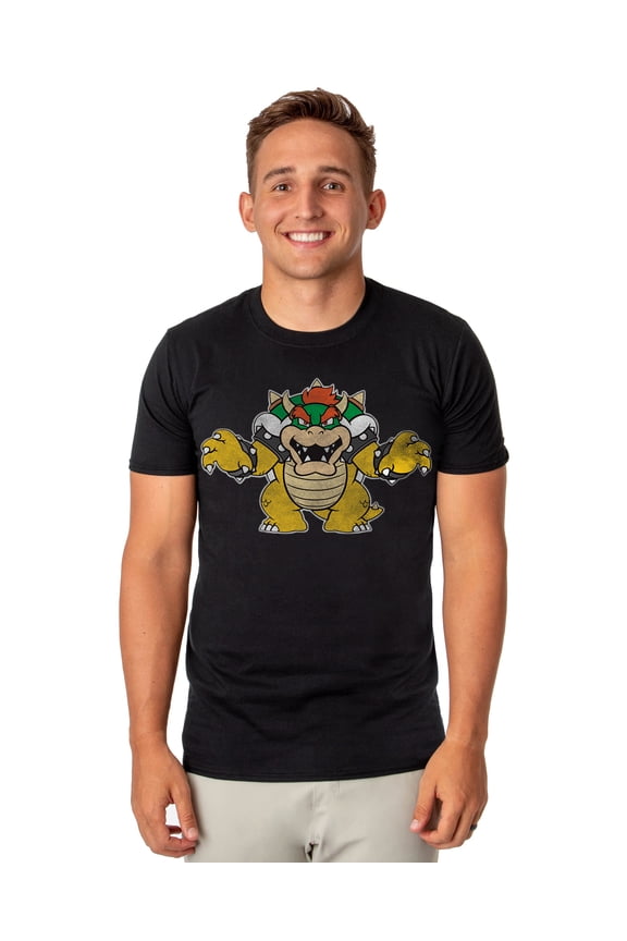 Super Mario T-Shirt Men's Bowser Pose Short Sleeve Graphic Top