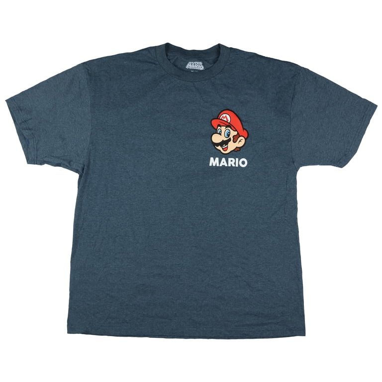Super Mario T-Shirt Men's Here We Go Front and Back Printed Adult