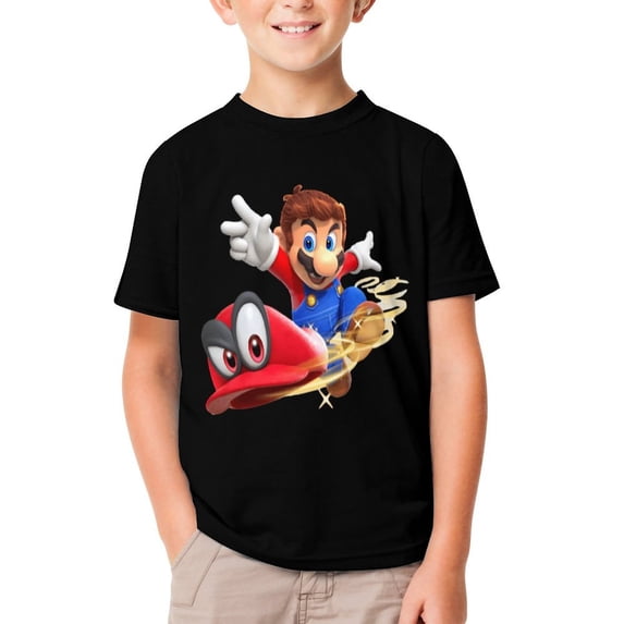 Super Mario T-Shirts for Boys Girls, Kids 3D Print Short Sleeve, Unisex Crew Neck Tee Shirts for Youth