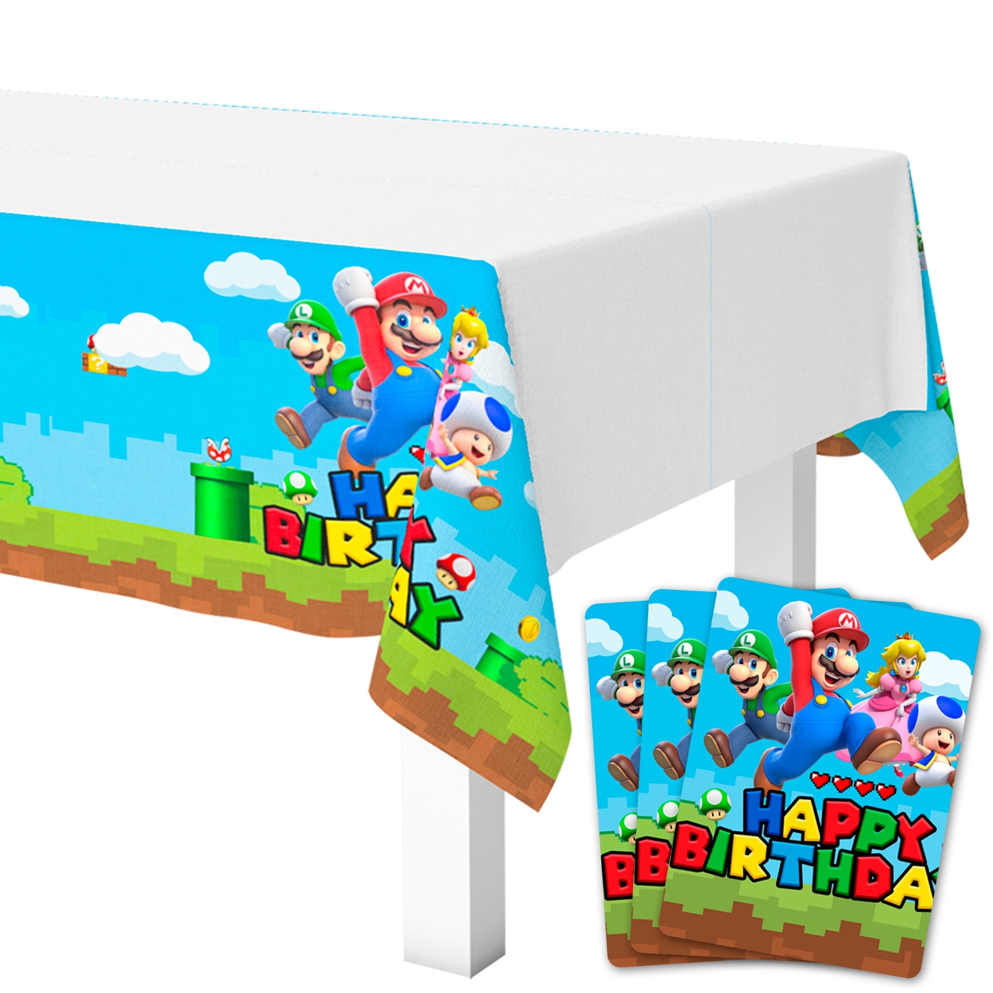 Super Mario Tablecloth, 1pcs Mario Kart Tablecloth for Mario Birthday Decorations, 42.5'' x 71'' Super Mario Bros Tablecloth for Mario Party Supplies
