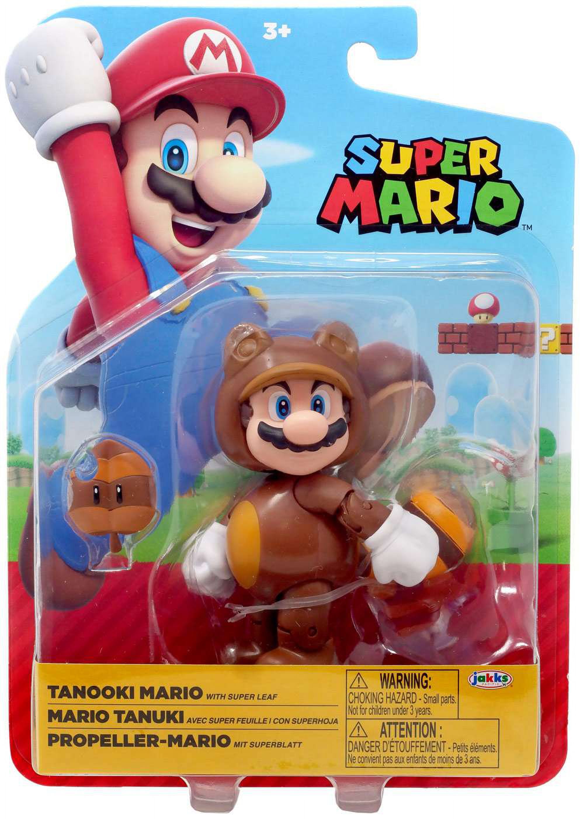 Super Mario Tanooki Mario Action Figure (with Super Leaf)