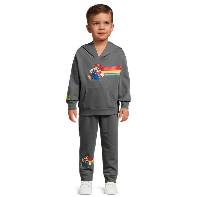 Super Mario Toddler Boys’ Hoodie and Joggers Outfit Set, 2Piece Set