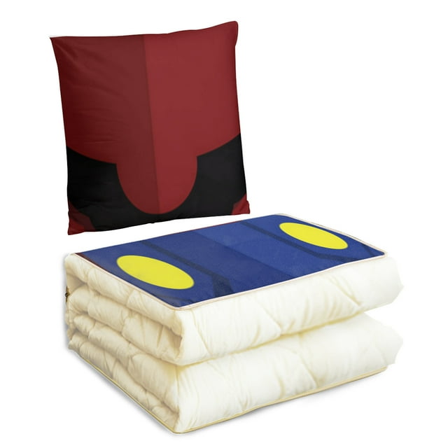 Super Mario Travel Blanket and Pillow Set Pillow Kids Gift Travel