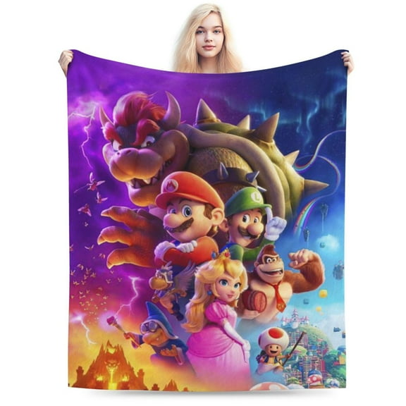 Super Mario Ultra-Soft Micro Fleece Blanket Plush Fuzzy Cozy Bed Blankets Lightweight Reversible Air Conditioner Quilt 40"X30"