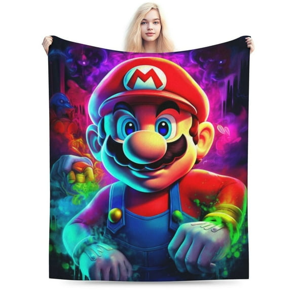 Super Mario Ultra-Soft Micro Fleece Blanket Plush Fuzzy Cozy Bed Blankets Lightweight Reversible Air Conditioner Quilt 40"X30"