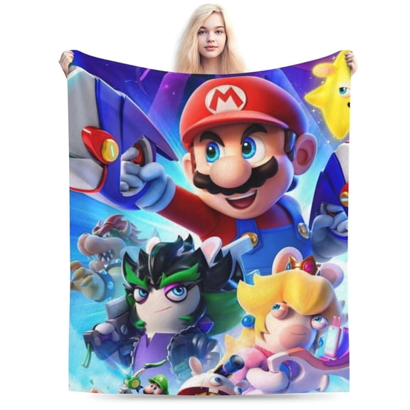 Super Mario Ultra-Soft Micro Fleece Blanket Plush Fuzzy Cozy Bed Blankets Lightweight Reversible Air Conditioner Quilt 40"X30"
