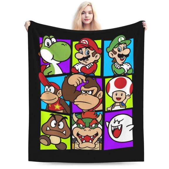 Super Mario Ultra-Soft Micro Fleece Blanket Plush Fuzzy Cozy Bed Blankets Lightweight Reversible Air Conditioner Quilt 40"X30"