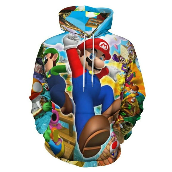 Super Mario Unisex Sweatshirts Fashion Sweater for Men Women Pullover Hoodie Graphic Print Activewear Jacket Tops S