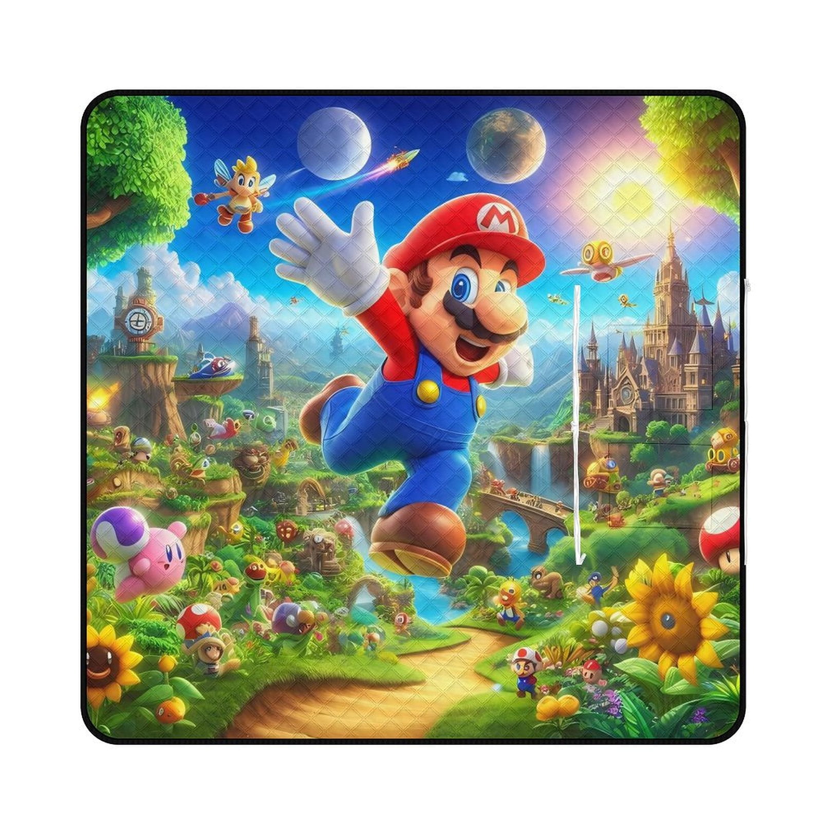 Super Mario Waterproof Foldable Beach Blanket Picnic Mat Tote Perfect ...
