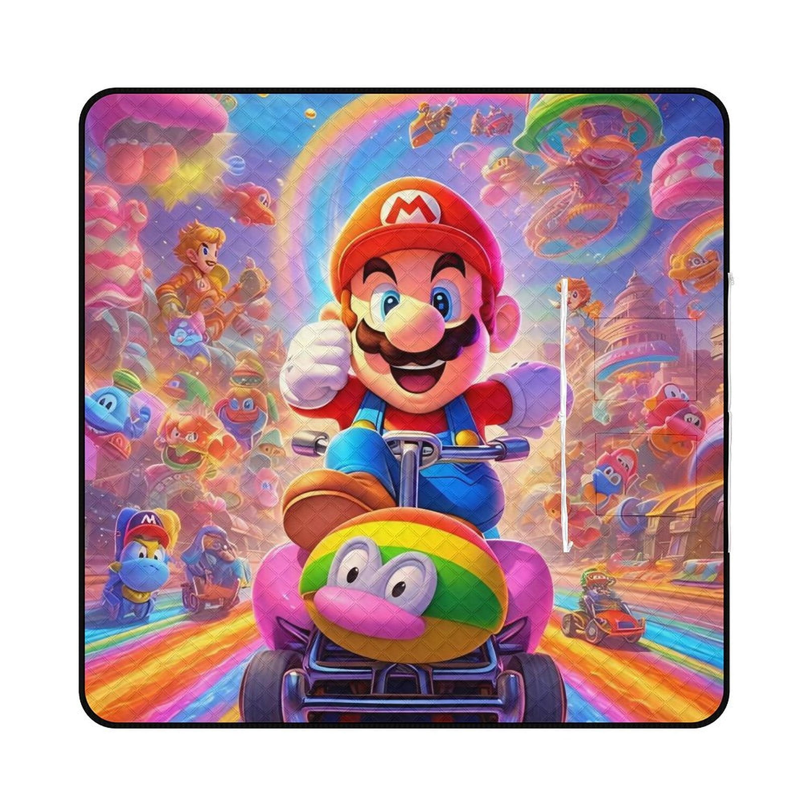 Super Mario Waterproof Foldable Beach Blanket Picnic Mat Tote Perfect ...