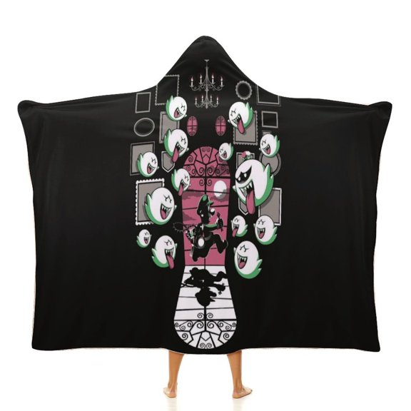 Super Mario Wearable Blankets Hooded Soft Hoodie Blanket Winter Warm Throw Blankets Cape 60"x80"