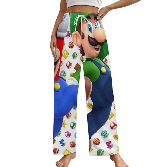 Super Mario Women Pajama Pants Causal Comfy Lounge Sleep Bottoms Loose Yoga Pants Print Sleepwear S