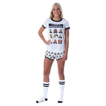 Super Mario Women's Mario Kart Super NES 3 Piece Loungewear Pajama Set (LG)