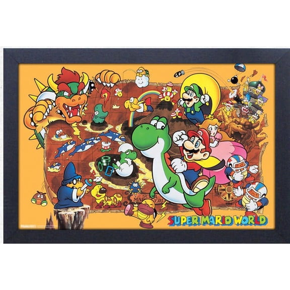 Super Mario World' 11 X 17 Framed Gel-Coat Print